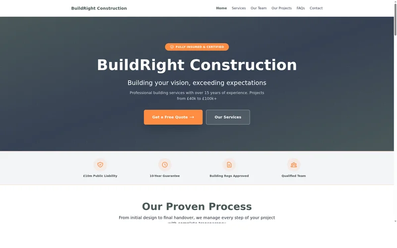 Preview of Project Showcase theme for Builders